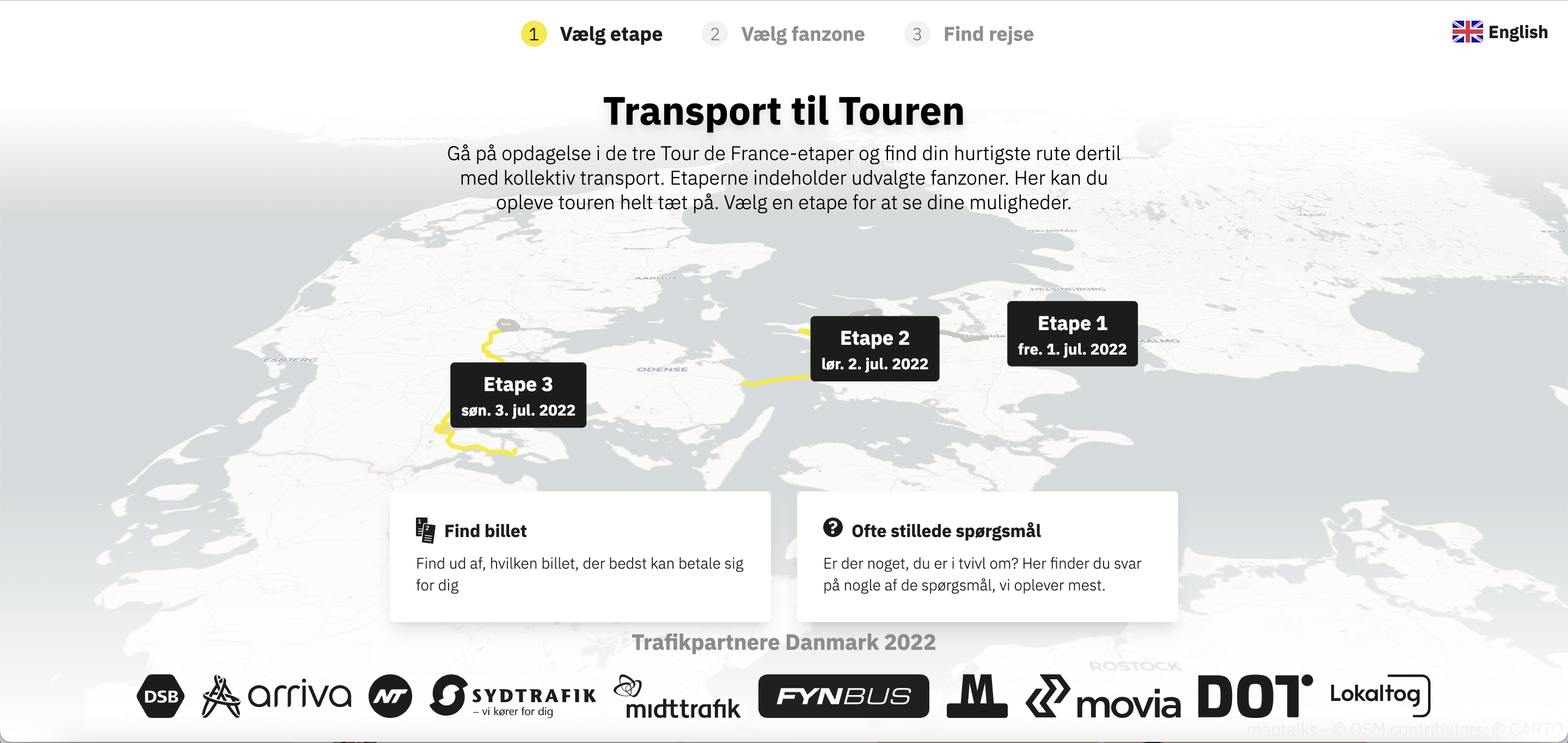 Nyt website: Sådan kommer du til Tour de France i Danmark med offentlig transport DOT - Din Offentlige Transport