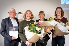 Vinderen af kulturpriserne, Jørgen Hvidtfelt og Asger Brink samt de to øvrige nominerede til Talentprisen: Michala Djurskov - repræsenteret af sin mor - og Helena Pultz.