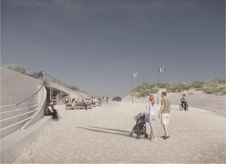 Soltorvet ved Vejers Strandby skal markere ankomsten til stranden.