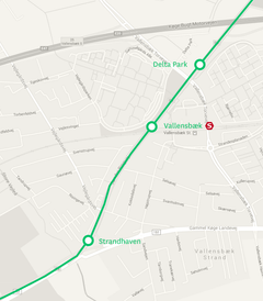 Letbanens rute i Vallensbæk.