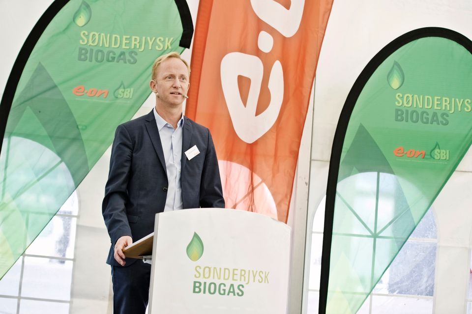 Tore Harritshøj, adm. direktør E.ON Danmark, taler ved indvielsen af Sønderjysk Biogas