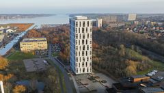 Svanemærket byggeri vinder i stigende grad indpas i Norden. På billedet ses Kolding Sky, det første svanemærkede etagebyggeri i Jylland. Foto: AP Pension & nood. - Alle rettigheder forbeholdt.