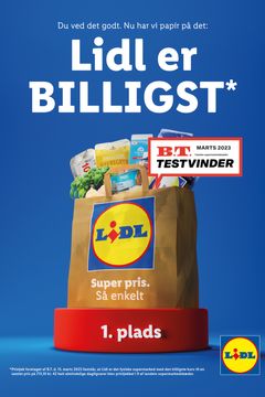 Lidl har den bedste pris på det samlede indkøb af 42 almindelige dagligvarer indenfor blandt andet frugt og grønt, mejeri, brød og andre basisprodukter i et fysisk supermarked.