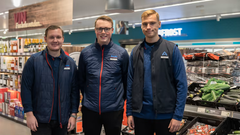 Foto fra venstre: Butikschef Mikkel Ersteiner, Souschef Marius Lillelund og Souschef Marco Arlyng