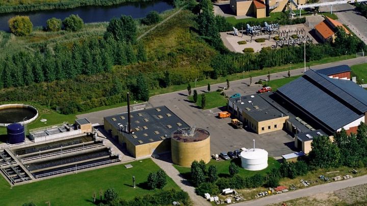 Nyborg renseanlæg set fra luften