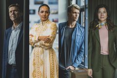 De fire nominerede til kåringen som Årets Leder (fra venstre): Jesper Hjulmand, Sheela Søgaard, Jeppe Rindom og Nana Bule.