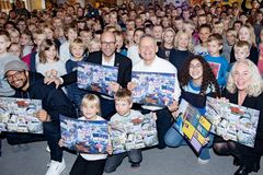 Årets U-landskalender blev lanceret på Vindinge Skole ved Roskilde. Foto: Agnete Schlichtkrull