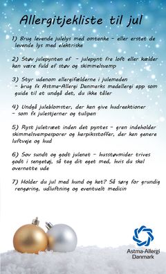 Astma-Allergi Danmarks allergitjekliste til jul
