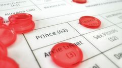 Bingoplade fra vinylbingo på RAGNAROCK. Kredit: Museumskoncernen ROMU