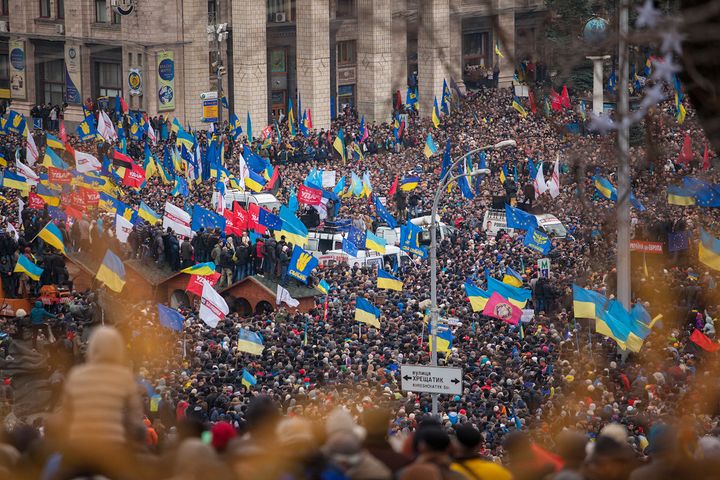 Foto af Euromajdan-demonstration i Kiev