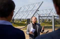 Borgmester i Vordingborg Kommune Mikael Smed (S) til indvielsen af solfangeranlægget. Foto Thomas Tolstrup