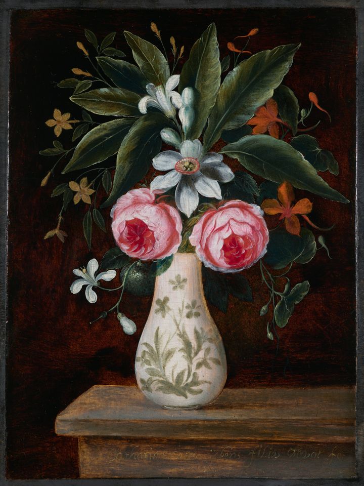 Catharina Ykens II, 'To blomsteropstillinger', ca. 1687-1688?, Nivaagaards Malerisamling