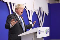 Glasgow, United Kingdom. Boris Johnson -COP26 World Leaders Summit Day 2. The Prime Minister Boris Johnson speaks during day two of the COP26 World Leaders Summit. Picture by Andrew Parsons / No 10 Downing Street.