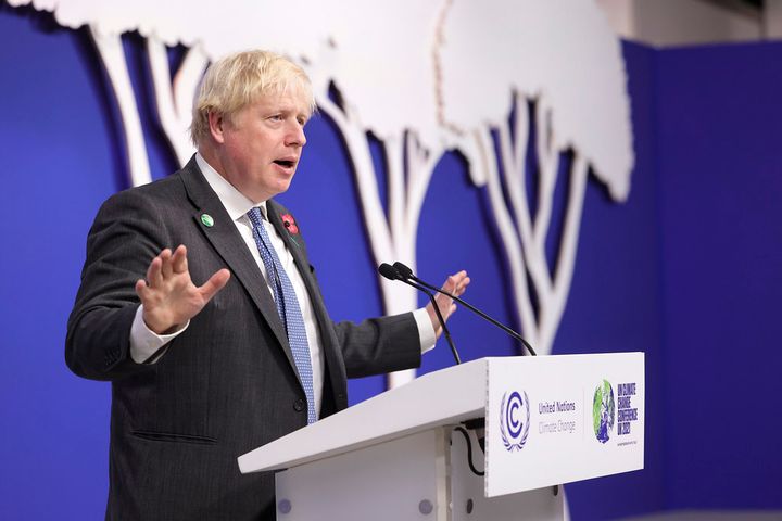 Glasgow, United Kingdom. Boris Johnson -COP26 World Leaders Summit Day 2. The Prime Minister Boris Johnson speaks during day two of the COP26 World Leaders Summit. Picture by Andrew Parsons / No 10 Downing Street.