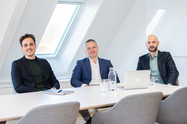 Jakob Højland, Partner GreenMind, Mikkel Fruergaard, CEO Blue City og Brian Funch, Partner GreenMind