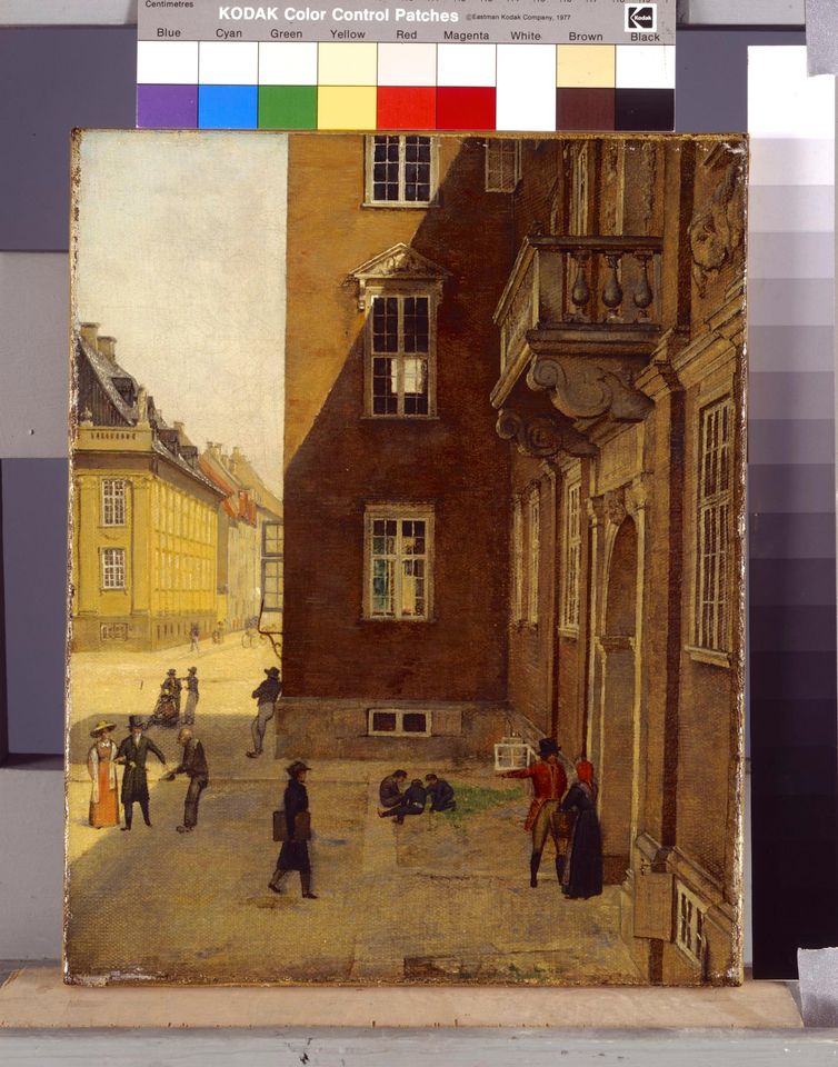 Christen Købke, Udsigt fra et vindue i Eckersbergs atelier til en fløj af Charlottenborg, 1829, Ny Carlsberg Glyptotek, København