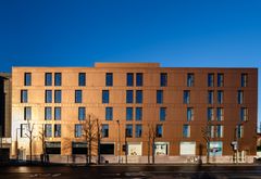 Dansk Boligbyg har renoveret den gamle kontorbygning for Danica Ejendomme. De 4 øverste etager vil fremover udgøre det nye hotel i Vejle, B&B Hotels. Billedet kan frit benyttes ved omtale af projektet.
