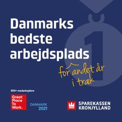 Det er andet år i træk, at Sparekassen Kronjylland er blevet kåret til Danmarks bedste arbejdsplads.