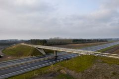 Motorvejsbro ved Holstebro er nomineret til Bæredygtig Beton Prisen. Foto: Torben Eskerod