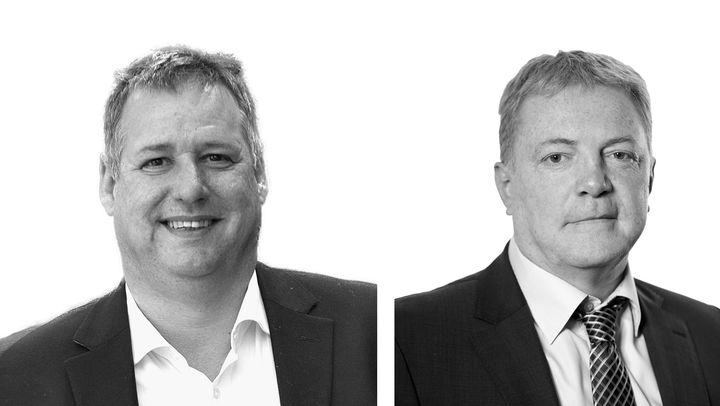 Henrik Fugmann, formand for TEKNIQ (t.v.) og Flemming Frederiksen, formand for Arbejdsgiverne.