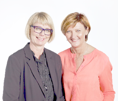 Lone Nordentoft Frost (formand for Dansk Frisør &amp; Kosmetiker Forbund, DFKF) og Connie Mikkelsen (formand for Danmarks organisation for selvstændige frisører og kosmetikere, dofk)