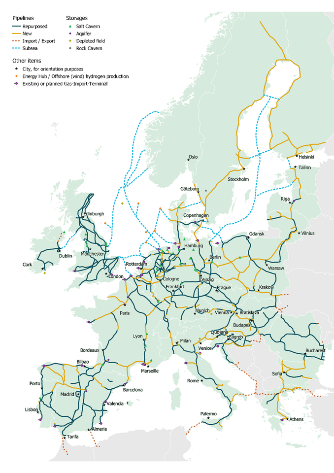 European Hydrogen Backbone, april 2022