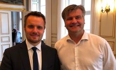 Erhvervsminister Simon Kollerup og borgmester Thomas Lykke Pedersen