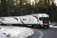 Dobbelt-trailer-konceptet kan reducere CO2-udledning fra den tunge transport med 110.000 tons om året. Foto: Scania
