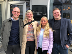 De fire unge ambassadører for landbruget, som kan følges på Instagram-profilen @derforlandmand, er (fra venstre) Andreas Krogh, Emilie Qvist Kjærgaard, Stella Lund og Jacob Boisen.