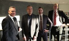 Fra venstre: Benny Buchardt Andersen, CEO i DEAS Asset Management, Kent Traulsen, chef for DEAS Asset Managements development team, Christopher Elgaard Jensen, Head of Investment Management, og Michael Brogaard Rønnelund, Head of Asset Management.