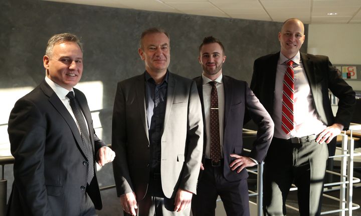 Fra venstre: Benny Buchardt Andersen, CEO i DEAS Asset Management, Kent Traulsen, chef for DEAS Asset Managements development team, Christopher Elgaard Jensen, Head of Investment Management, og Michael Brogaard Rønnelund, Head of Asset Management.