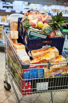 Mange fyldte indkøbsvogne kommer udsatte familier til gode.