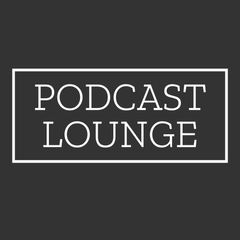 Podcast Lounge er en god mulighed for en uhøjtidelig snak om podcastet. Logo Podcast Lounge.
