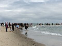 Kø på Grenen i Skagen.