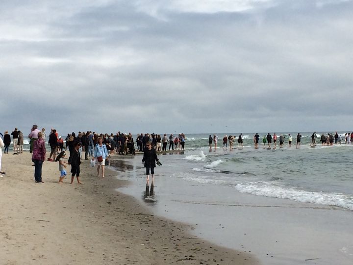Kø på Grenen i Skagen.