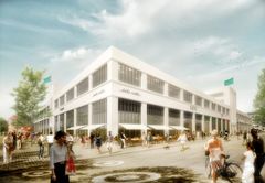 Med ombygningen føres arkitekturen tilbage mod det oprindelige urbane industrilook. Rendering.