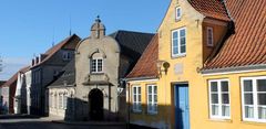 Bevaringsværdige huse på Vægterpladsen i Aabenraa