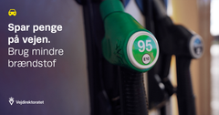 I en ny kampagne kommer Vejdirektoratet med tips til, hvordan man får bilens brændstof til at række længere. Foto: Vejdirektoratet.