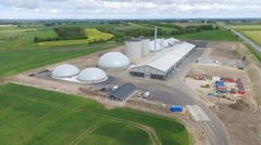 Luftfoto af GrønGas Vrå - Nordjyllands største biogasanlæg