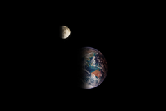 Månen og Jorden.