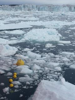 Lydoptager i isen. Foto: Seniorforsker Malene Simon, Grønlands Klimaforskningscenter ved Grønlands Naturinstitut