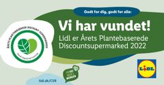 Dansk Vegetarisk Forening har kåret Lidl som årets plantebaserede discount-supermarked, og prisen blev overrakt ved dette års Plant Based Expo i Øksnehallen.