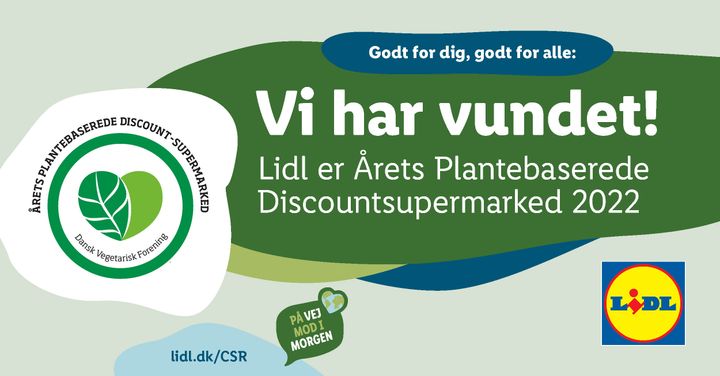 Dansk Vegetarisk Forening har kåret Lidl som årets plantebaserede discount-supermarked, og prisen blev overrakt ved dette års Plant Based Expo i Øksnehallen.