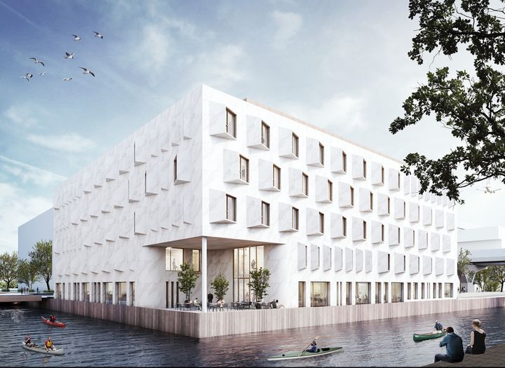 Det kommende domicil til Accura i Nordhavn i København. Illustration: Danielsen Architecture.