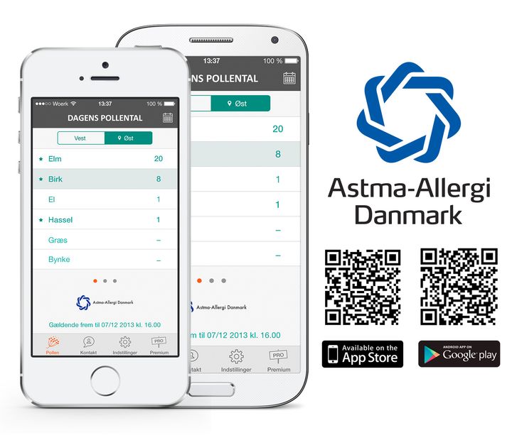Hold styr på pollentallet med app fra Astma-Allergi Danmark.