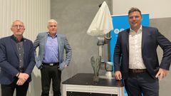 Borgmester i Mariagerfjord Kommune, Mogens Jespersen, næstformand i DI Aalborg, Franz Cuculiza, og CEO Casper Hansen, Technicon A/S.