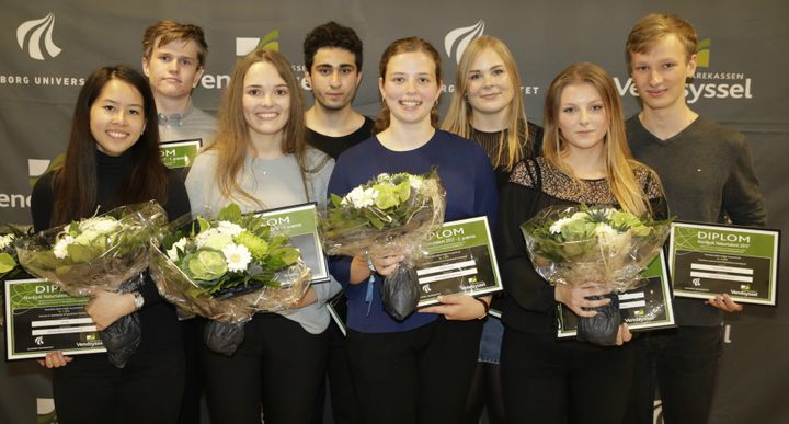 Årets vindere. Fra venstre: Lili Luu, Nikolaj Sigsgaard, Martha Heuer, Amin Bassi, Kristine Aarup, Sofie Thomsen, Astrid Lund, Martin Dam