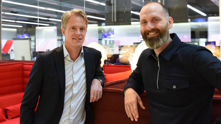 Salgsdirektør Stig Møller Christensen, TV 2, og Christian Morgan, Mediedirektør i YouSee