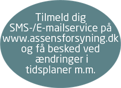 Assens Forsyning A/S opfordrer borgerne i Haarby til at melde sig til selskabets SMS- og mailservice (Illustration: Assens Forsyning A/S).