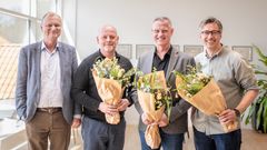 Fra venstre Formand Lasse Bolander, Carsten Bank-Mikkelsen, Christian Busch og Mads Svaneklink. (Foto: Steven Biccard)